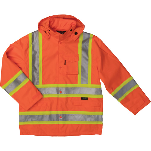 Manteau de s&eacute;curit&eacute; imperm&eacute;able en tissu ind&eacute;chirable Ripstop, Polyester, 2T-Grand, Orange haute visibilit&eacute; NTL Industrial