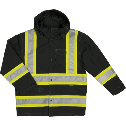 Manteau de s&eacute;curit&eacute; imperm&eacute;able en tissu ind&eacute;chirable Ripstop, Polyester, Petit, Noir NTL Industrial
