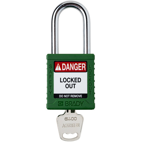 Velocity Lockout Padlock, Green, Keyed Different, Nylon, 1-1/2" Width NTL Industrial