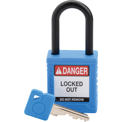 Velocity Safety Lockout Padlock, Blue, Keyed Different, Nylon, 1-1/2" Width NTL Industrial