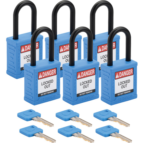 Velocity Lockout Padlocks, Blue, Keyed Different, Nylon, 1-1/2" Width NTL Industrial