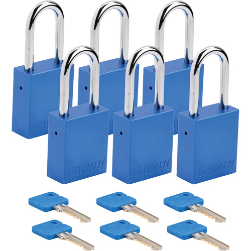 Cadenas de s&eacute;curit&eacute;, Cadenas de s&eacute;curit&eacute;, Cl&eacute;s diff&eacute;rentes, Aluminium, Largeur de 1-1/2" NTL Industrial
