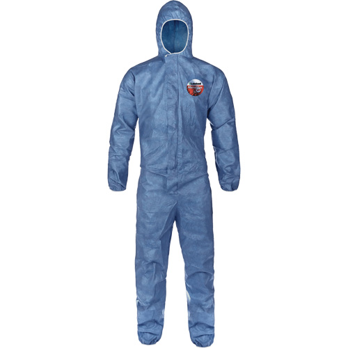 Hooded Coveralls, Large, Blue, MicroMax&reg; VP NTL Industrial