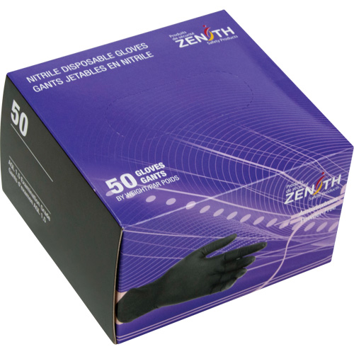 Emballages de gants jetables pour machine distributrice, Petit, Nitrile, 5 mils, Sans poudre, Noir, Classe 2 NTL Industrial