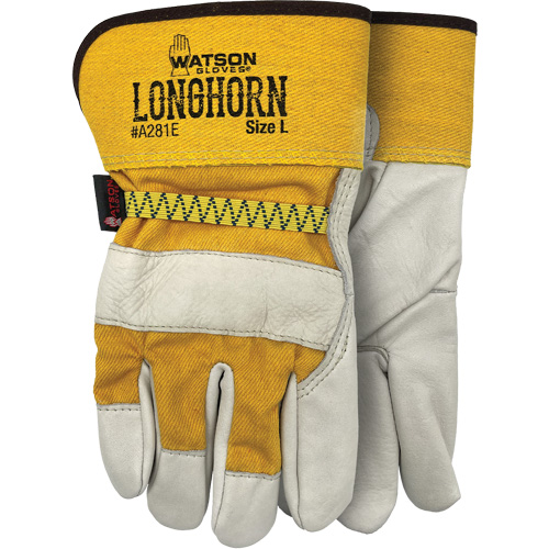 Longhorn Gloves, Large, Grain Cowhide Palm NTL Industrial