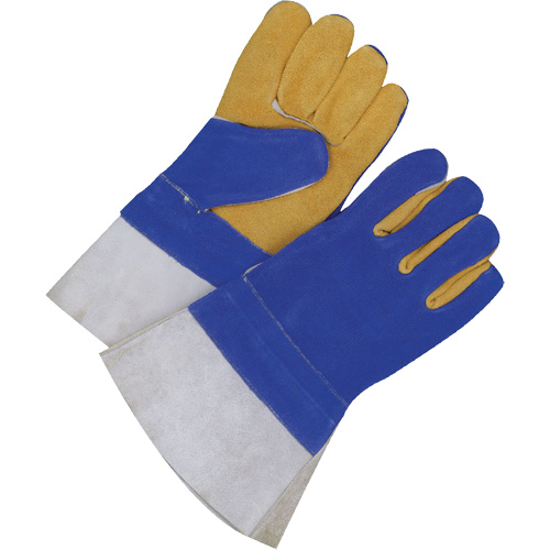 Gants pour soudeur doubl&eacute;s avec poignet de 5", Cuir de vache refendu, Taille 2T-Grand NTL Industrial