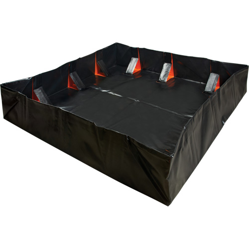 Berme d&eacute;ployable &agrave; mur IBX, Capacit&eacute; 4488 gal. US, 12' la x 50' lo x 12" h, Support &agrave; encliqueter NTL Industrial