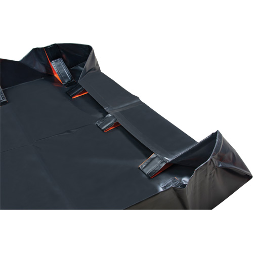 Berme d&eacute;ployable &agrave; mur IBX, Capacit&eacute; 4488 gal. US, 12' la x 50' lo x 12" h, Support &agrave; encliqueter NTL Industrial