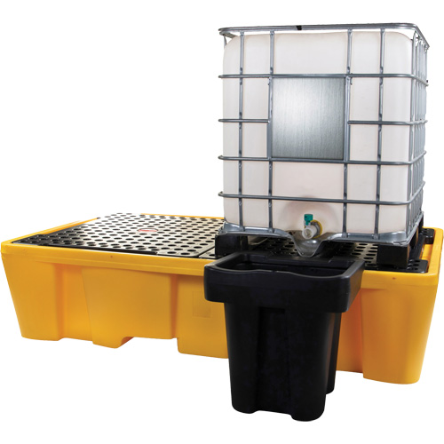 Double palette de d&eacute;versements IBC, Capacit&eacute; de d&eacute;versement 317 gal. US, 89" x 57" x 23" NTL Industrial
