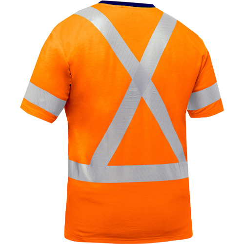 Bisley&reg; X-Back Short Sleeve Shirt, Poly-Cotton, Small, High Visibility Orange NTL Industrial