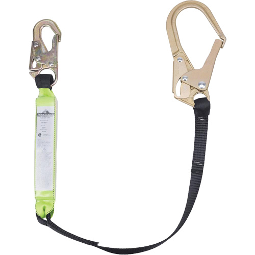 SA-6402-4 Shock Absorbing Lanyard, 4', Form Hook Center, Snap Hook Leg Ends, Polyester NTL Industrial