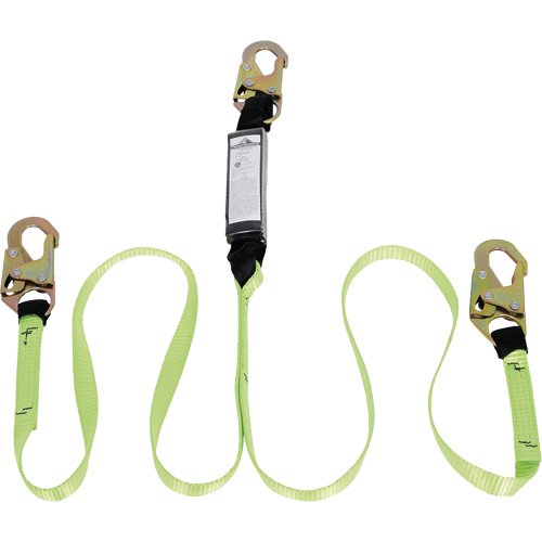 SA-54000-6 Shock Absorbing Lanyard, 6', Snap Hook Center, Snap Hook Leg Ends, Polyester NTL Industrial