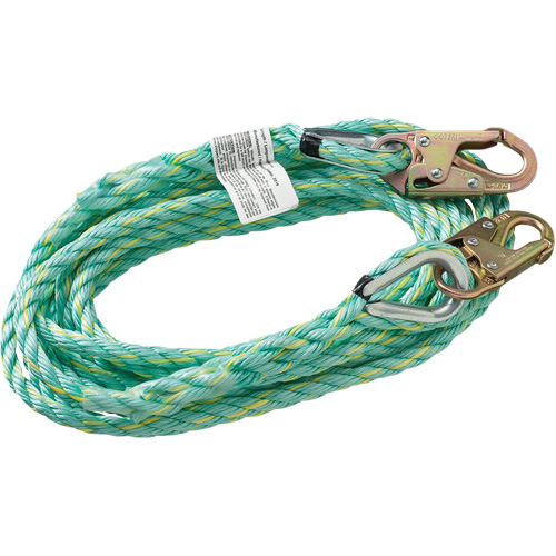 VL-1122-100 Vertical Lifeline Rope with Anchor End Snap Hook, Copolymer NTL Industrial