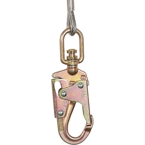 SRL-73302-60LE Cordage de s&eacute;curit&eacute; autor&eacute;tractable, 60', Acier galvanis&eacute;, Pivotant NTL Industrial