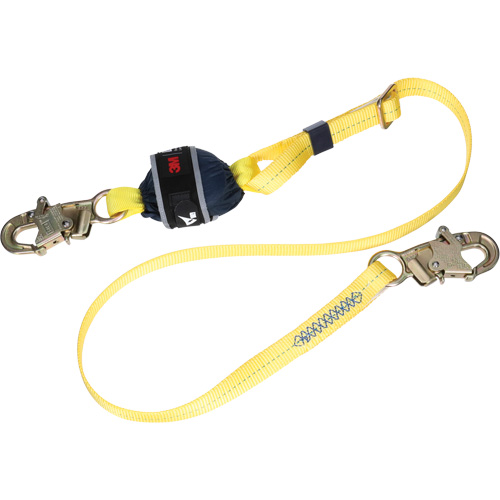 Adjustable Web Shock-Absorbing Lanyard, 6', Snap Hook Center, Snap Hook Leg Ends, Polyester NTL Industrial