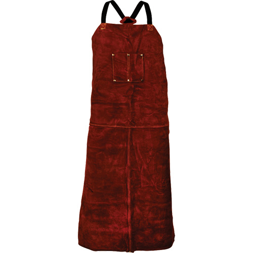 Tillman&reg; 3842 Cowhide Apron, Bib, 42" L, Brown NTL Industrial