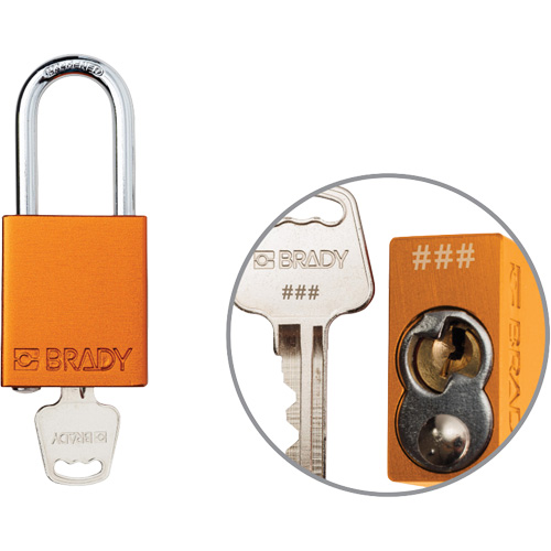 Cadenas de verrouillage de s&eacute;curit&eacute; Velocity Plus, Orange, Cl&eacute;s identiques, Aluminium, Largeur de 1-1/2" NTL Industrial
