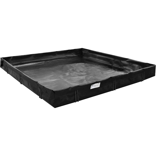 Berme de confinement des d&eacute;versements, Capacit&eacute; 179 gal. US, 6' la x 4' lo x 1" h, Support en L NTL Industrial