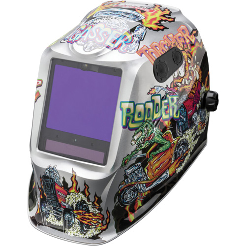VIKING 3350 ADV Hot Rodders Helmet, 3.74" L x 3.15" W View Area, 5 - 13 Shade Range NTL Industrial