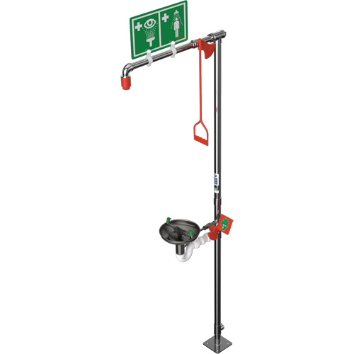 Douche combin&eacute;e avec cuvette ouverte en acier inoxydable et entr&eacute;e sup&eacute;rieure, Socle NTL Industrial