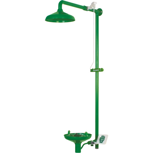 Laboratory Combination Shower with Open ABS Bowl, Wall-Mount NTL Industrial