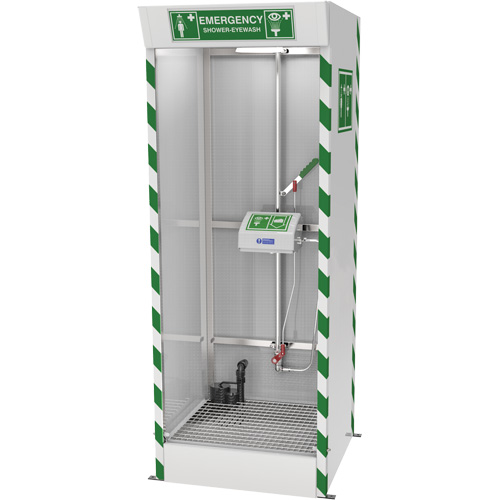 Emergency Cubicle Shower & Covered Eye & Face Wash with Sump Pump NTL Industrial
