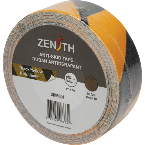 Anti-Skid Tape, 2" x 60', Black & Yellow NTL Industrial