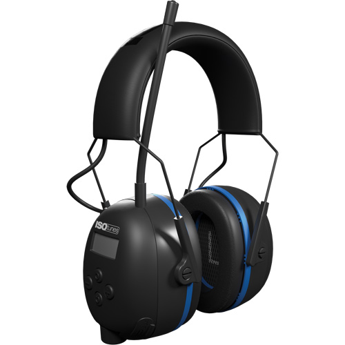 Black & Blue Air Defender AM/FM BT Earmuffs, Headband Style, 25 dB NTL Industrial