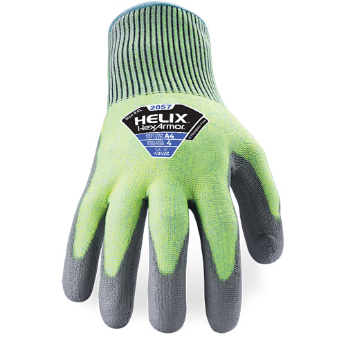 Helix&reg; 2057 Abrasion- & Cut-Resistant Gloves, Size 6/X-Small, 13 Gauge, Polyurethane Coated, HPPE Shell, ASTM ANSI Level A4/EN 388 Level C NTL Industrial