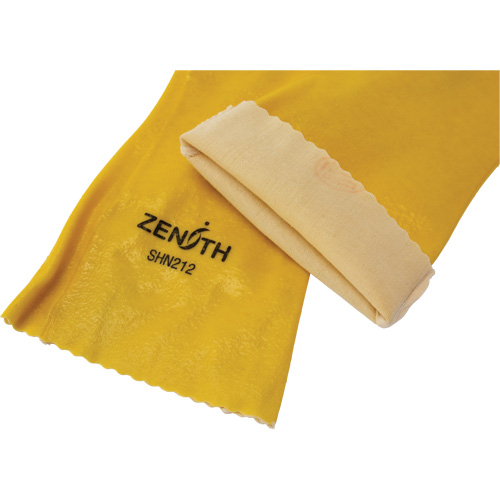 Gants &agrave; fini rugueux et r&eacute;sistants aux produits chimiques, Taille 9, 14" lo, PVC, Doublure en Interlock, 47-mil NTL Industrial