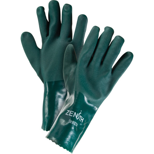 Gants verts &agrave; double enduit, 12" lo, PVC, Doublure en Jersey de coton, 70 mils NTL Industrial