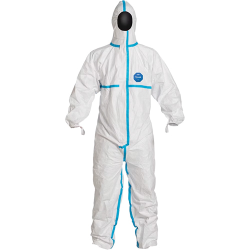 Hooded Coveralls, Small, White, Tyvek&reg; 600 NTL Industrial