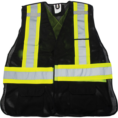 CSA Compliant Surveyor Vest, Black, Medium, Polyester NTL Industrial