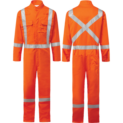 Bizflame&reg; 88/12 Iona 7 oz. FR510 FR Coverall, Size 36, Orange NTL Industrial