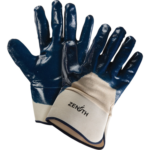 Heavyweight Safety Cuff Gloves, 11/2X-Large, Nitrile Coating, Cotton Shell NTL Industrial