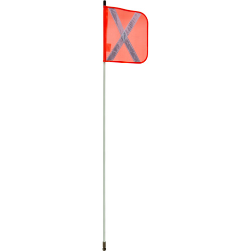 Heavy-Duty Safety Whip, Threaded Mount, 5' High, Orange with Reflective X NTL Industrial