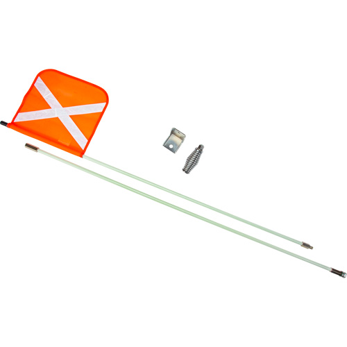 Tige de s&eacute;curit&eacute; robuste, Fixation Filet&eacute;, Hauteur 8', Orange avec X r&eacute;fl&eacute;chissant NTL Industrial