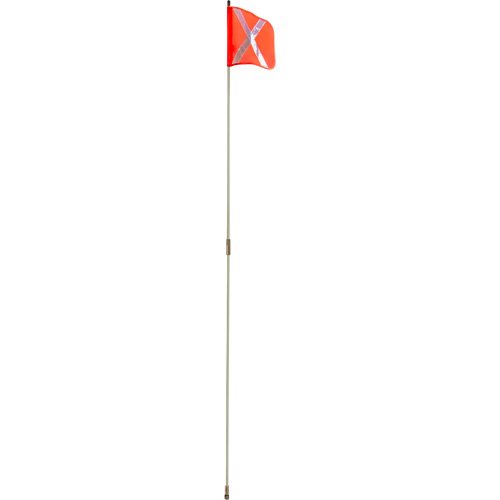 Tige de s&eacute;curit&eacute; robuste, Fixation Filet&eacute;, Hauteur 8', Orange avec X r&eacute;fl&eacute;chissant NTL Industrial