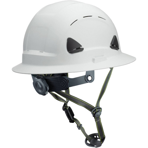 Fibre Metal Climbing Style Helmet with Full Brim, Meets CSA Type 2, Ratchet Suspension, Vented NTL Industrial