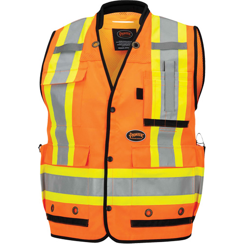 6680 High-Visibility Antimicrobial Mesh-Back Surveyor Vest, High Visibility Orange, Small, Polyester NTL Industrial