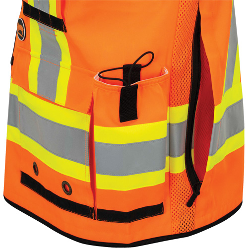 6680 High-Visibility Antimicrobial Mesh-Back Surveyor Vest, High Visibility Orange, Small, Polyester NTL Industrial