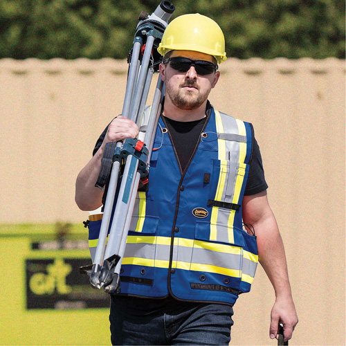 6681 High-Visibility Antimicrobial Mesh-Back Surveyor Vest, Royal Blue, Small, Polyester NTL Industrial