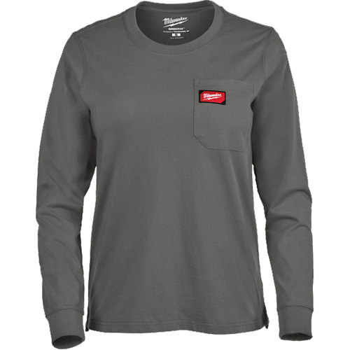 T-shirt &agrave; manches longues avec poches GRIDIRON, Femmes, T-petit, Gris NTL Industrial