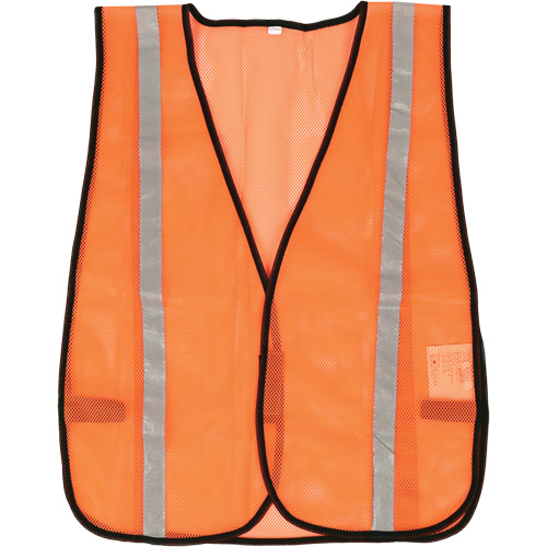 Compact Mesh Safety Vest, High Visibility Orange, Polyester NTL Industrial