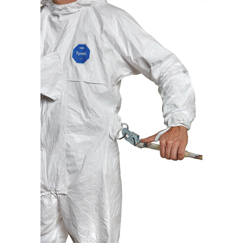 Harness-Compatible Disposable Coverall, 3X-Large, White, Tyvek&reg; 500 NTL Industrial