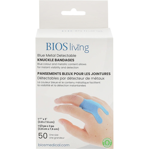 Blue Bandages, Knuckle, 3", Fabric Metal Detectable, Sterile NTL Industrial