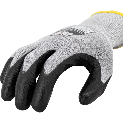 Gants de travail r&eacute;sistants &agrave; la coupe, compatibles avec &eacute;crans tactiles RWG566 AXIS, Taille 2T-Grand, Calibre 18, Rev&ecirc;tement Polyur&eacute;thane, Enveloppe en Acier inoxydable/PEHP, ASTM ANSI niveau A5/EN 388 niveau E NTL Industrial