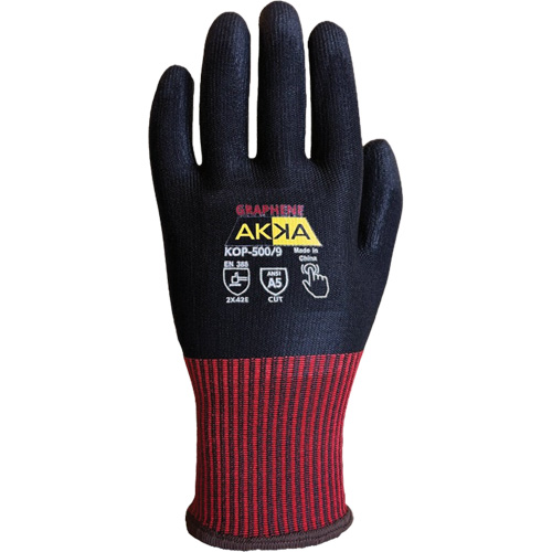 KOP-500 High Cut-Protection Gloves, Size 8, 13 Gauge, Polyurethane Coated, Nylon/HPPE/Spandex/Graphene Shell, ASTM ANSI Level A5/EN 388 Level E NTL Industrial