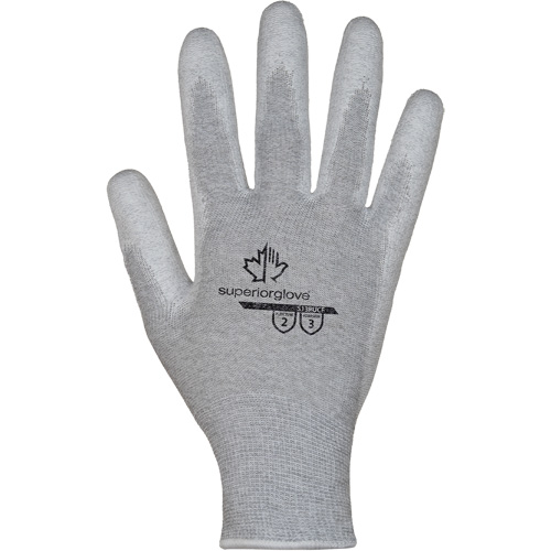 Gants blancs KnitActiv dissipatifs &eacute;lectrostatiques et peu pelucheux, 5, R&ecirc;vetement Polyur&eacute;thane, Calibre 13, Enveloppe en Nylon/Coton NTL Industrial