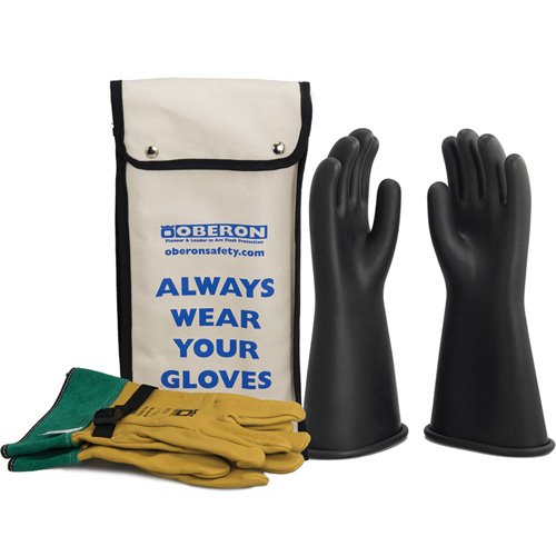 Ensemble de gants en caoutchouc pour l'&eacute;lectricit&eacute; de classe 1, 8, 14" lo, 37 cal/cm², NFPA 70E NTL Industrial